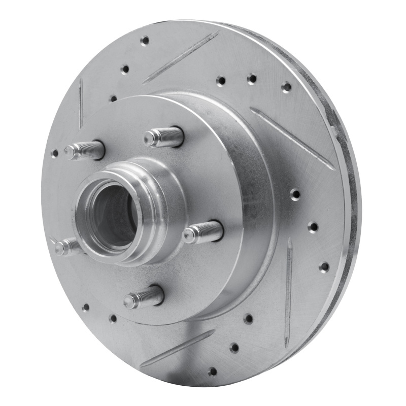 Ford Ranger Brake Rotor (1) - Front Left - R1 Concepts - Drilled & Slotted - Silver - `98-`02